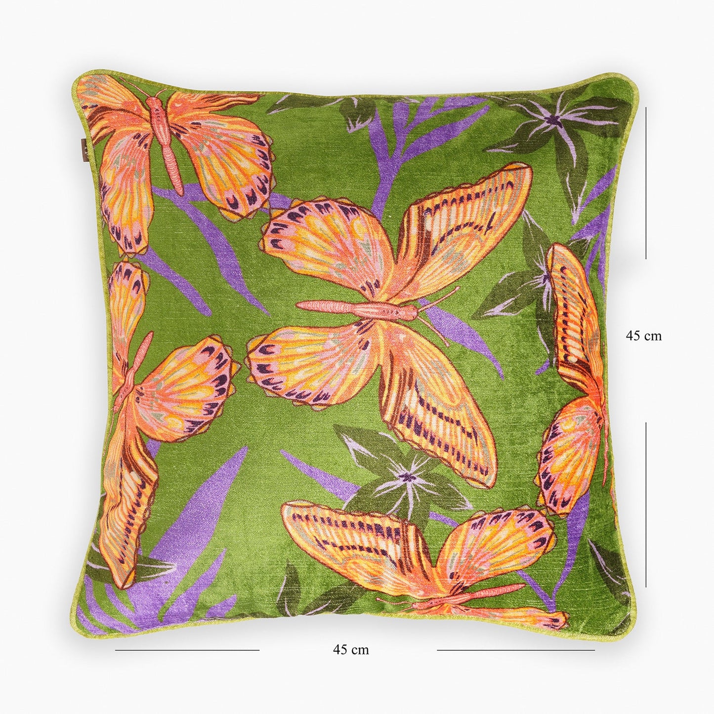 Green Butterfly Print Cushion cover