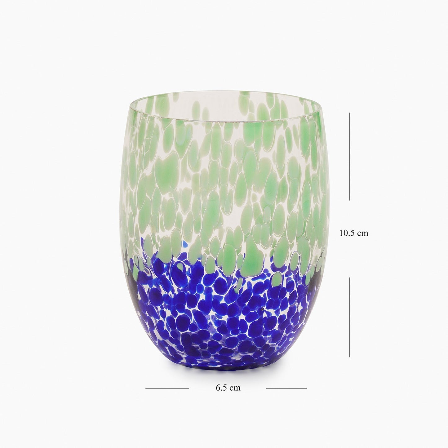Set of 2 Green & Blue Speckled Drinking Glasses