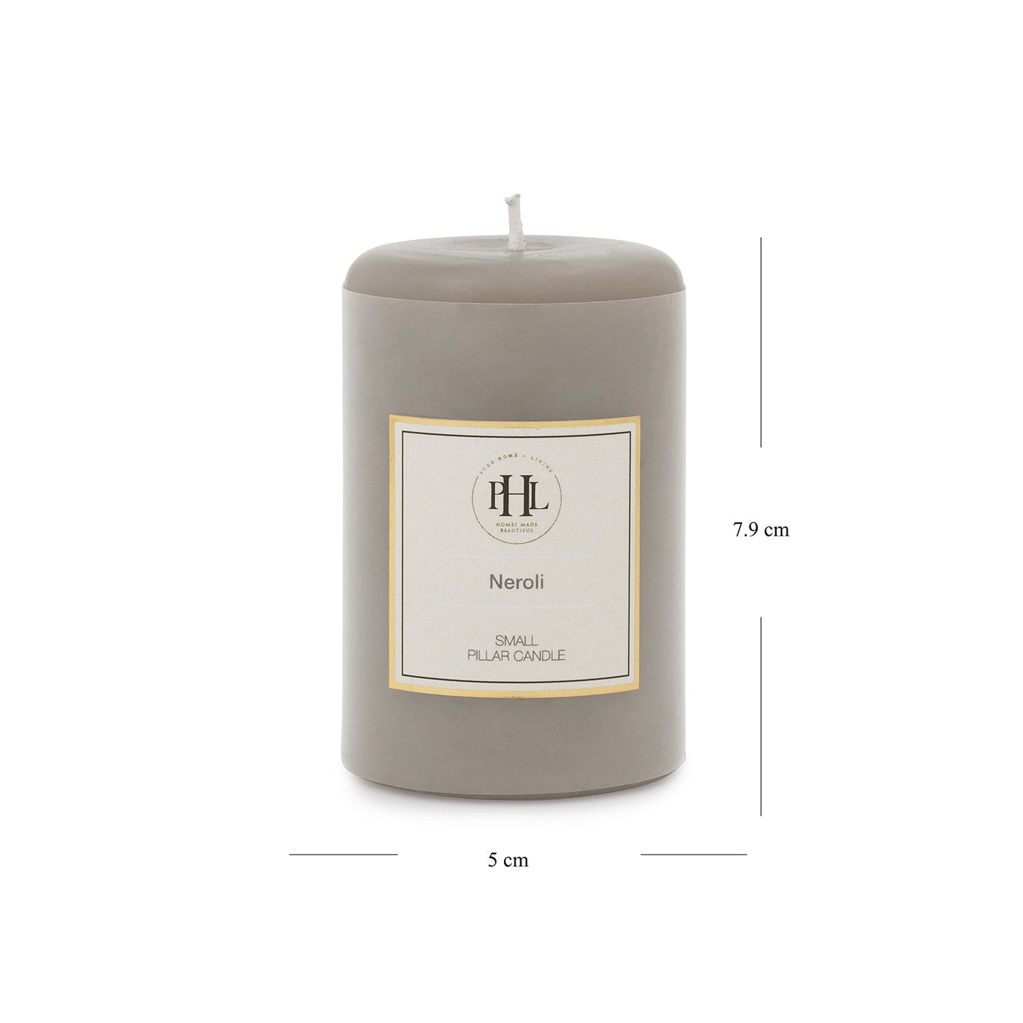 Grey Neroli Pillar Candle - Small
