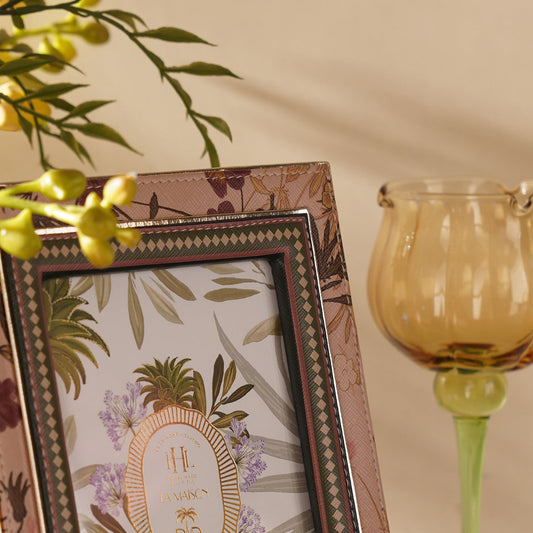 Pink Printed Faux Leather Photo Frame - Large