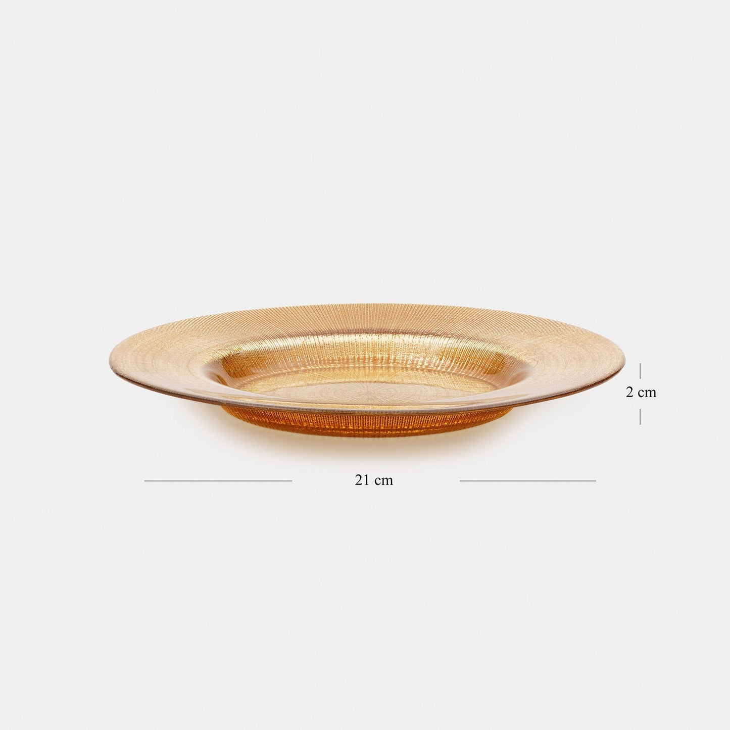 Set of 2 Gold Radial Textured Dessert Plates