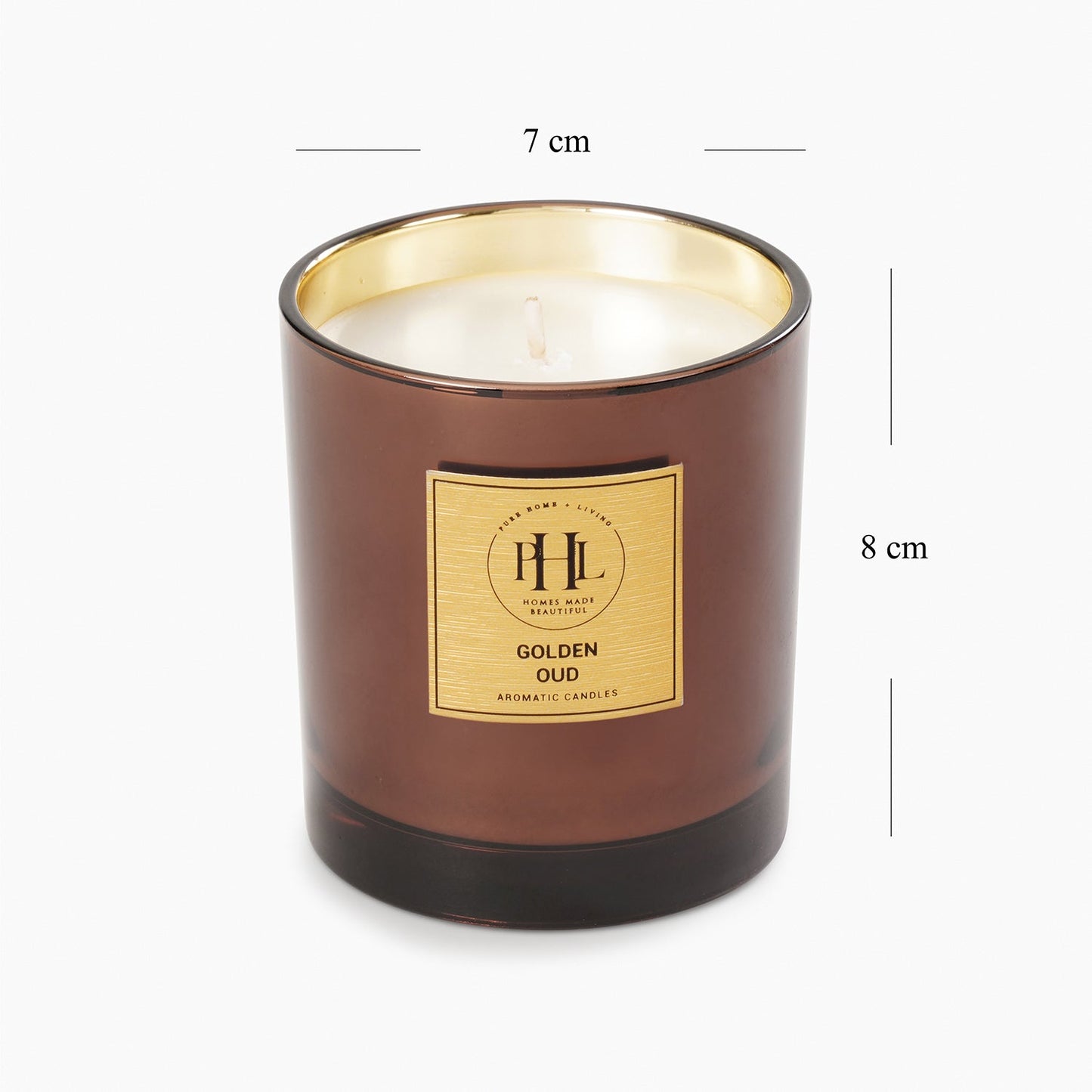 Brown Scented Wax Filled Candle Jar - Garden Oud