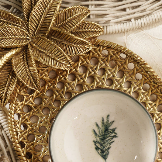 Gold Antique Polyresin Pineapple Tray - Small