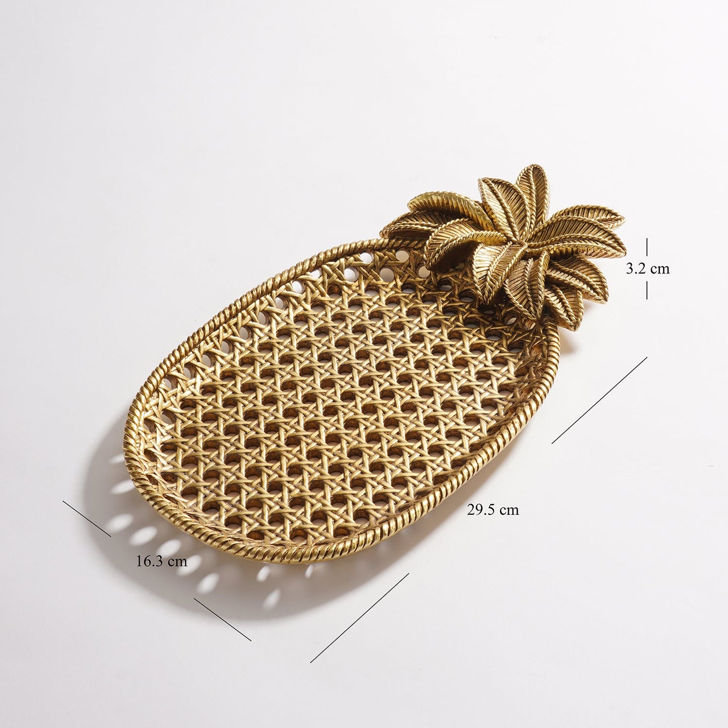 Gold Antique Polyresin Pineapple Tray - Small