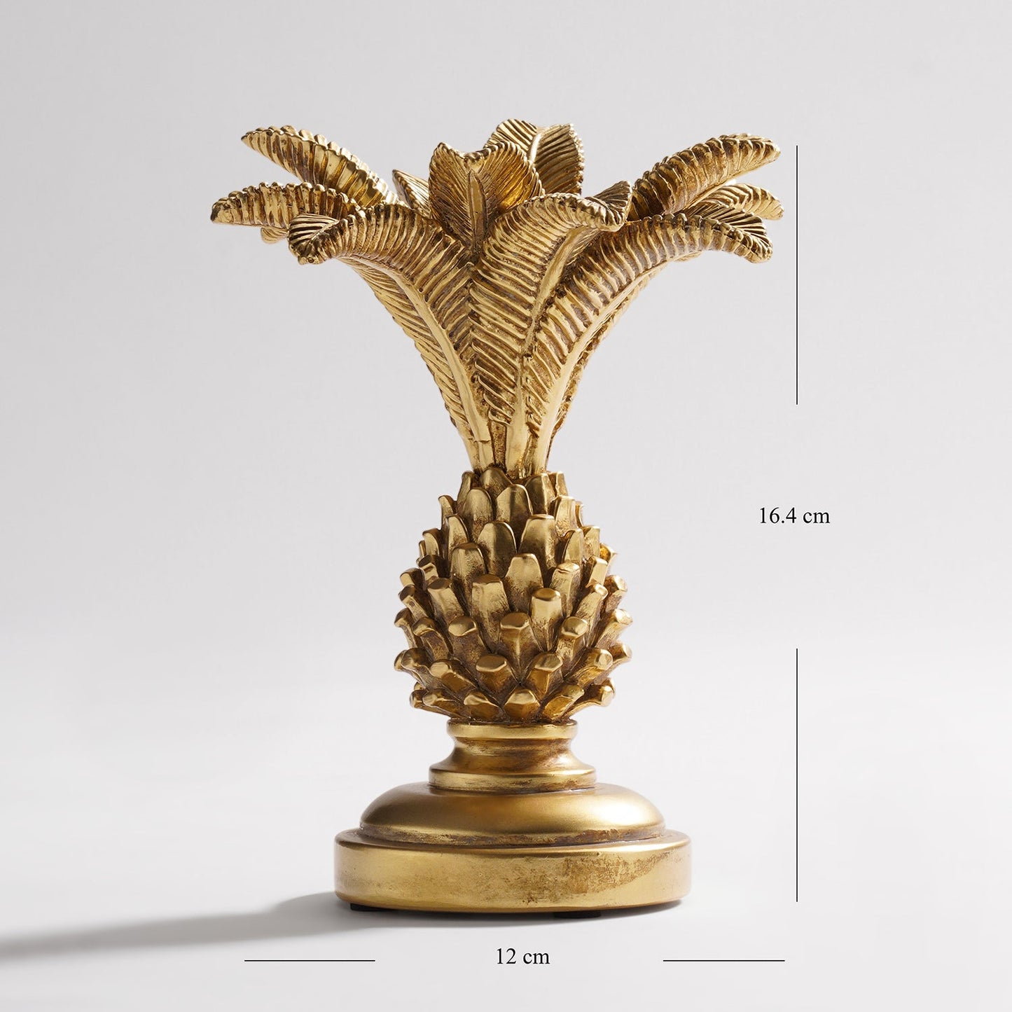 Gold Polyresin Palm Candle Holder