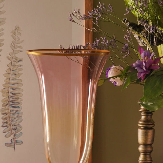 Pink Ombré Glass Vase - Large