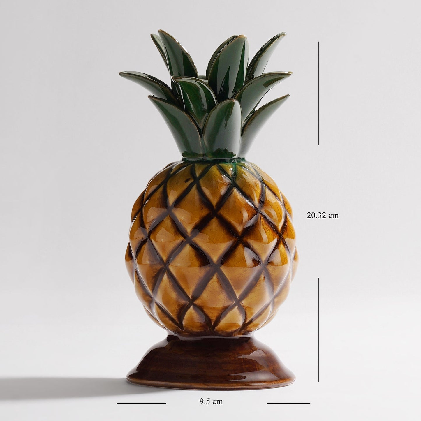 Green Mustard Ceramic Pineapple Candle Holder