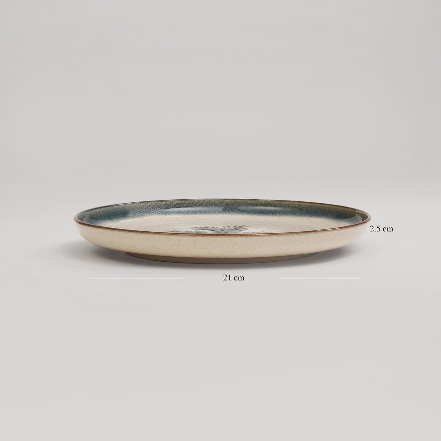 Green Ceramic Printed Dessert Plate