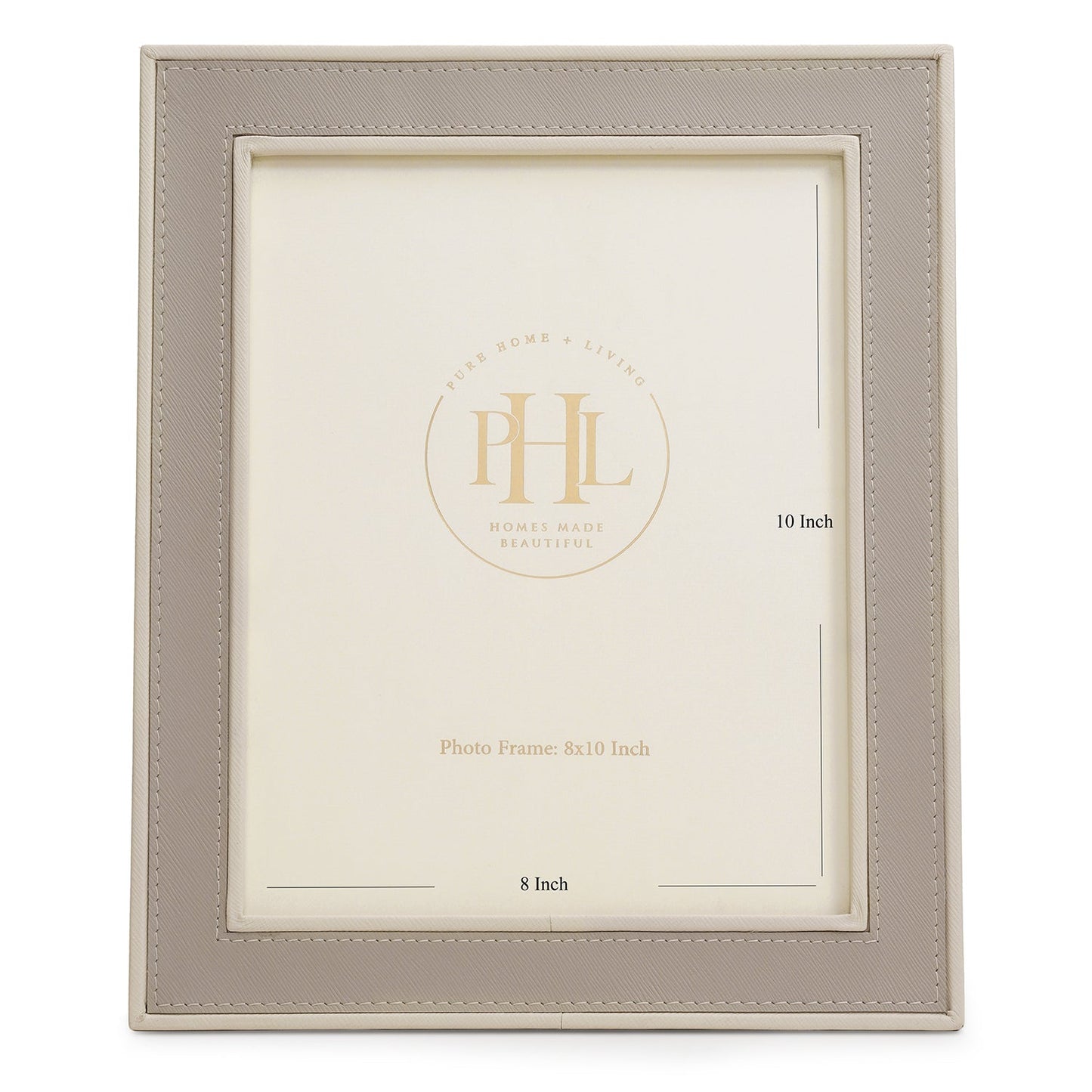 Beige Faux Leather Photo Frame - Large