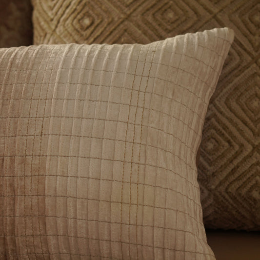 Ivory Pleated Rectangle Cushion Cover