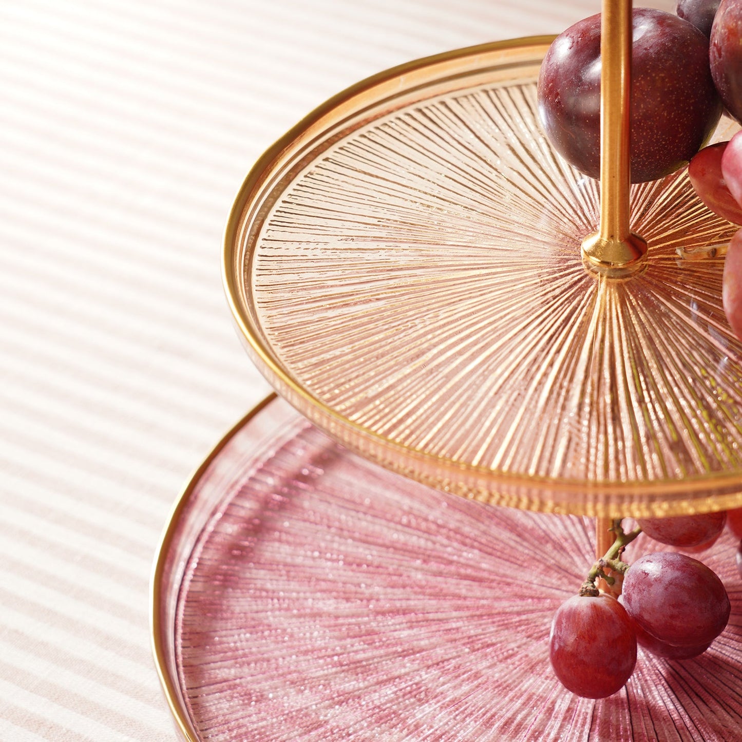 Amber & Pink Radial Textured Cake Stand