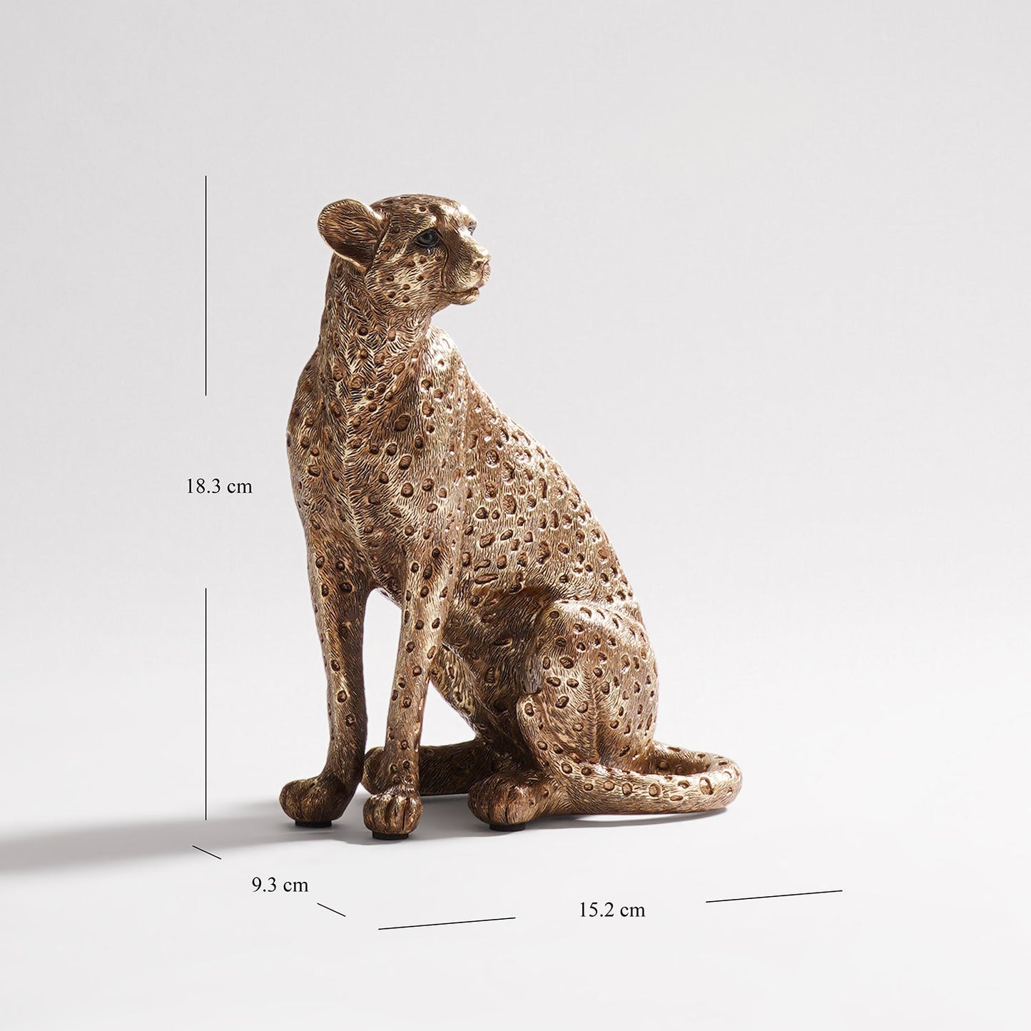 Gold Polyresin Sitting Cheetah