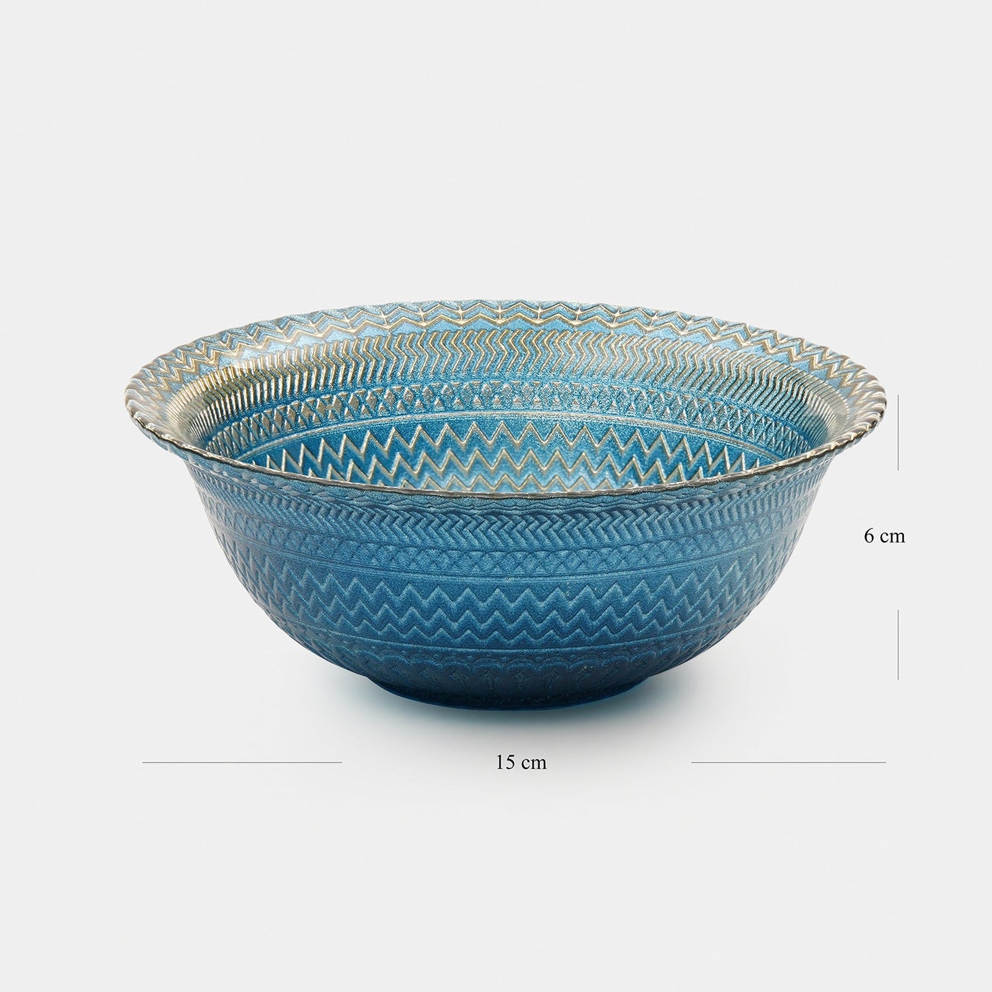 Set of 2 Blue Embellished Glass Side Bowls