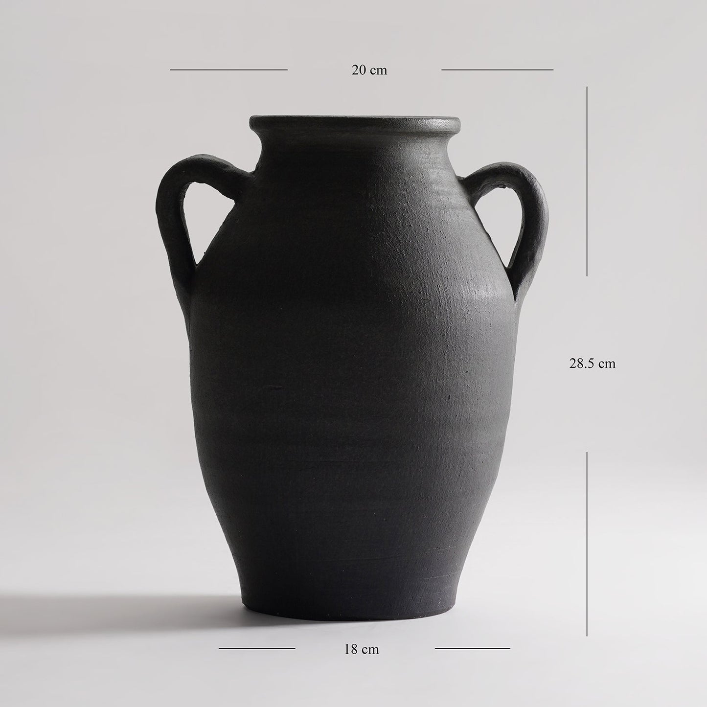 Charcoal Grey Terracotta Earthen Vase