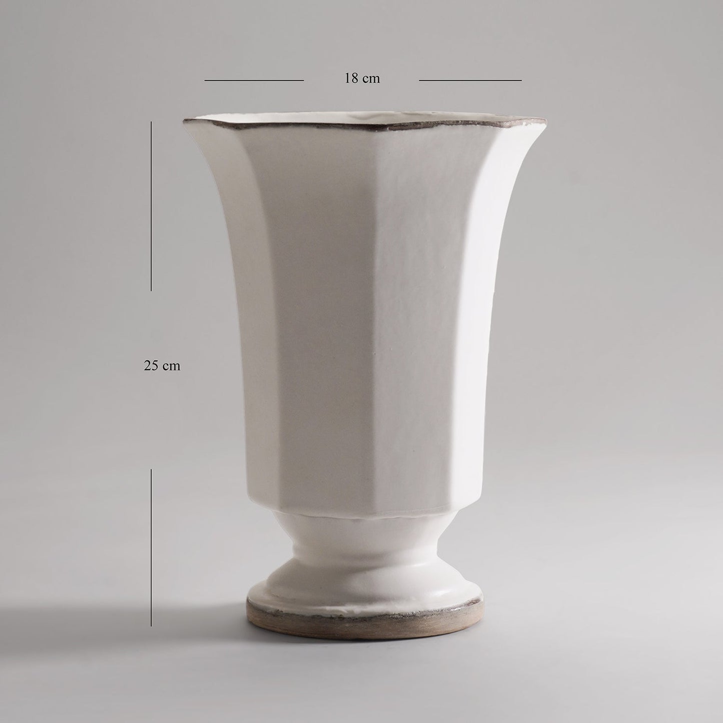 Ivory Hexagonal Ceramic Vase