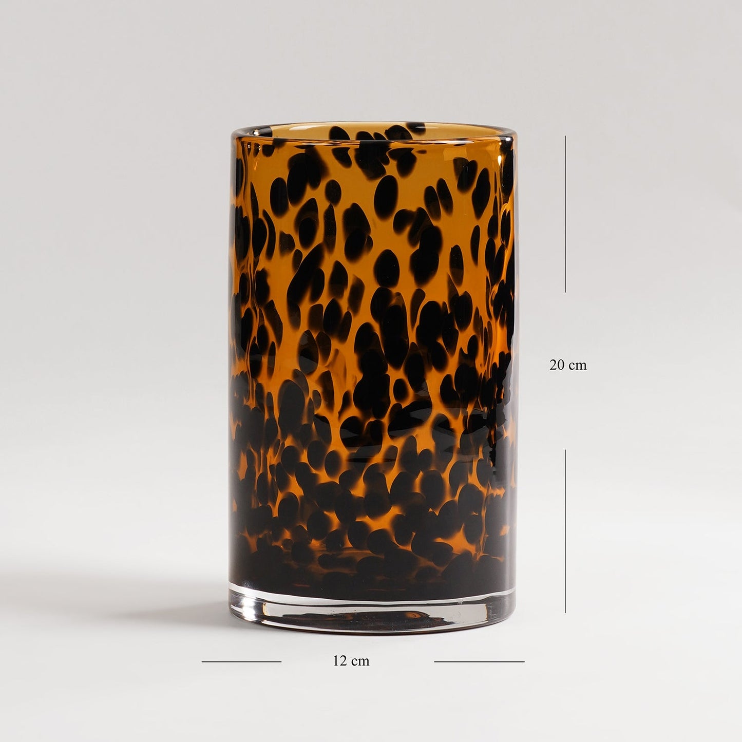 Brown Tortoiseshell Pattern Glass Vase - Small