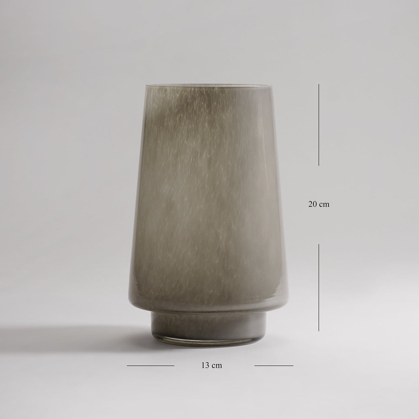 Grey Smokey Textured Glass Vase - Small