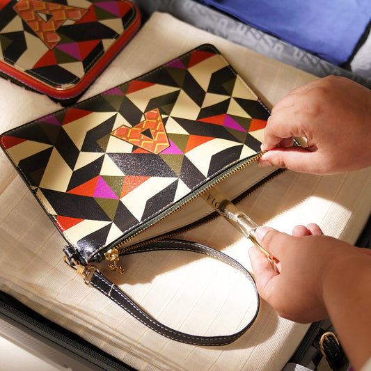 Orange & Pink N Flat Travel Pouch