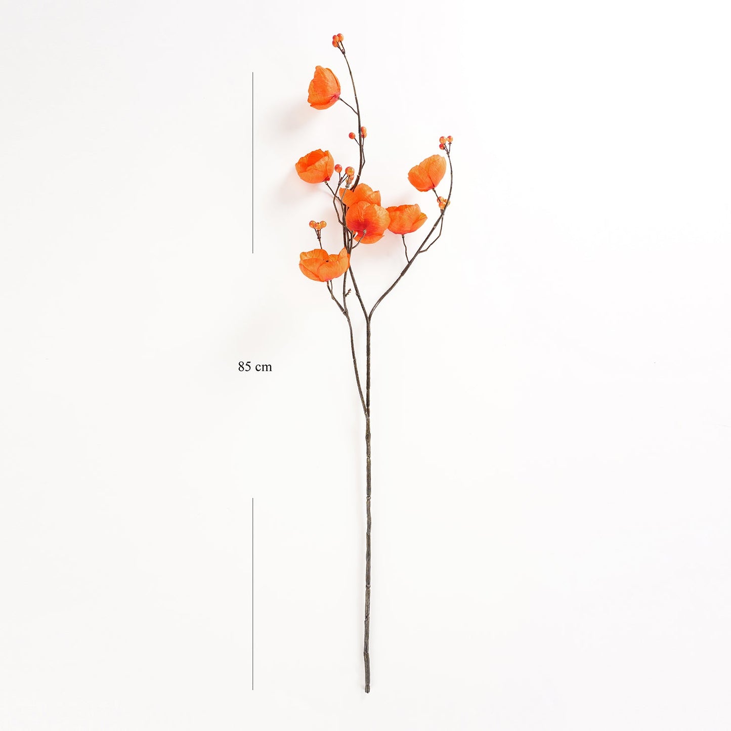Orange Poppy Berry Artificial Flower Stem - Single