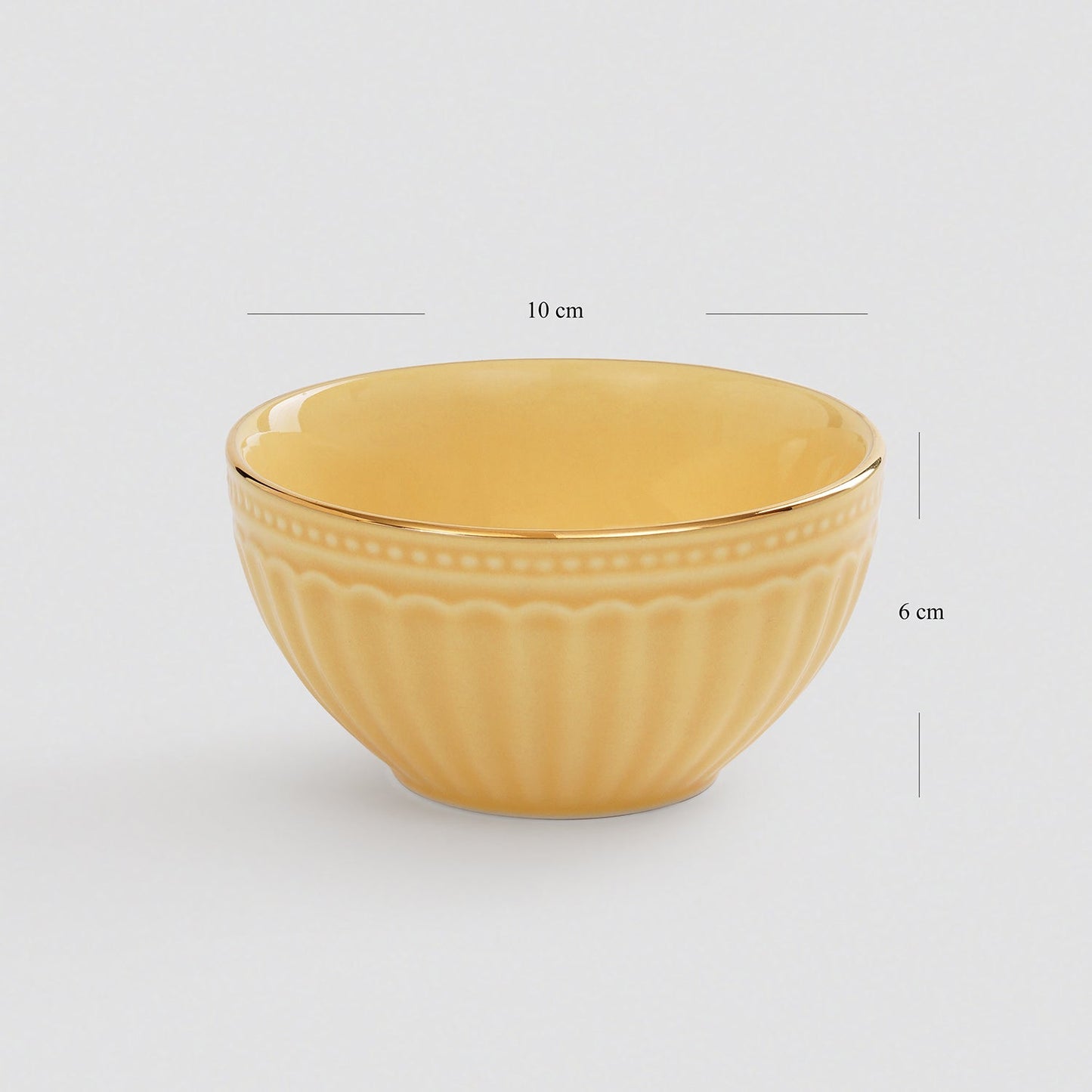 Set of 2 Yellow Ceramic Side Bowls