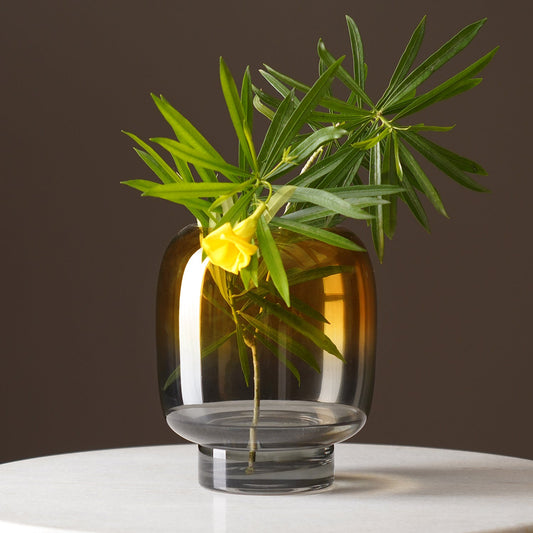 Amber Ombre Glass Vase