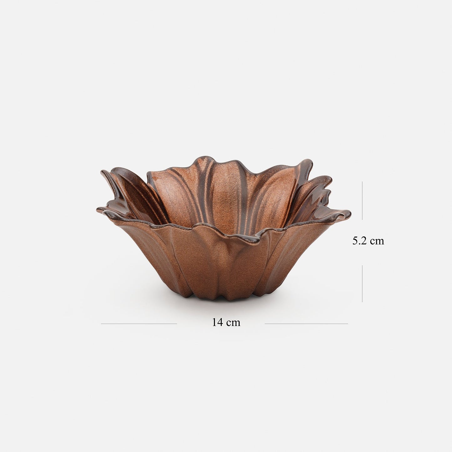 Brown Ombre Flower Shaped Serving Bowl - Small
