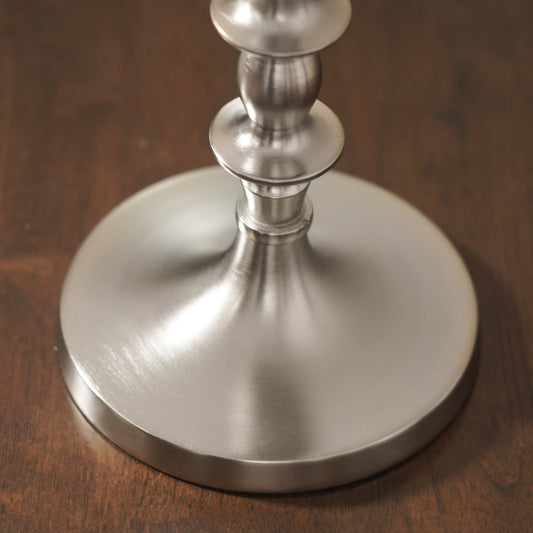 Silver Matt Finish Tall Candle Holder - Small