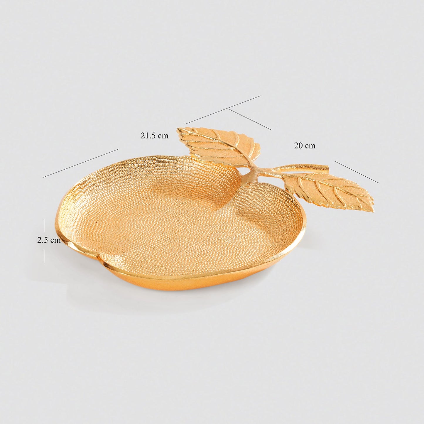 Gold Apple Shaped Textured Decorative Platter