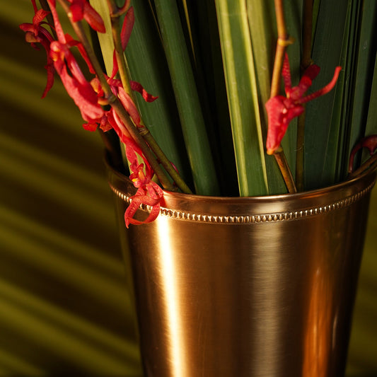 Gold Stainless Steel Cone Shaped Vase - Small
