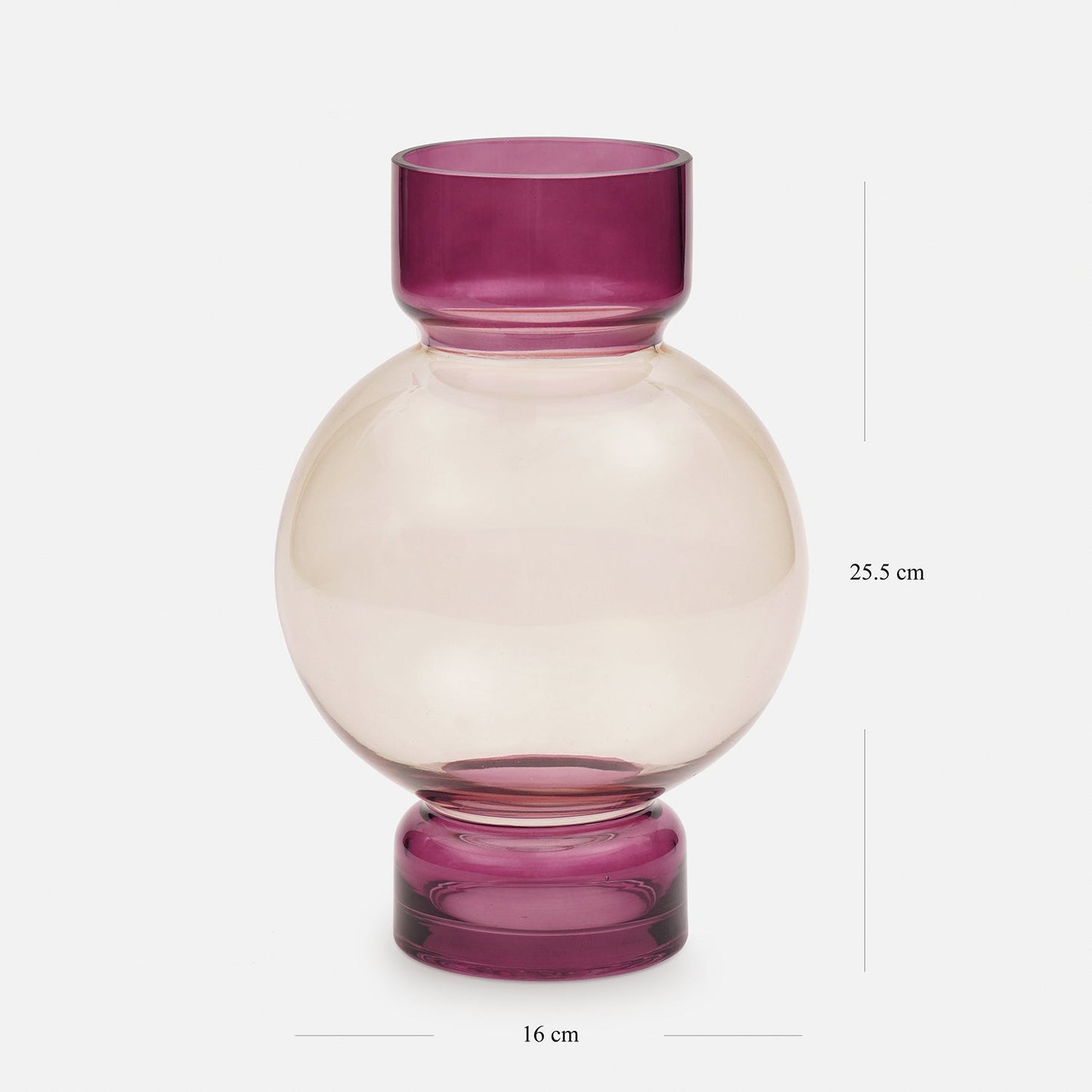 Pink Ombre Geometric Glass Vase