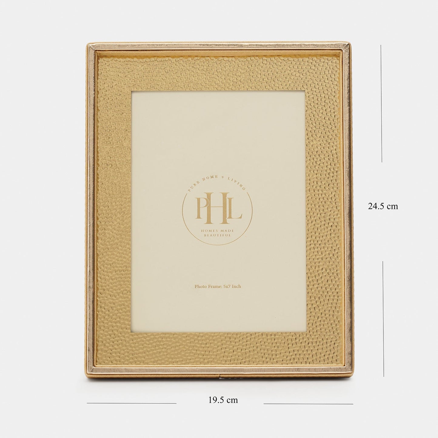 Gold Faux Leather Hammered Photo Frame