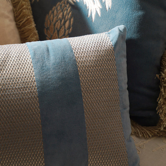 Blue Capri Striped Rectangular Cushion Cover