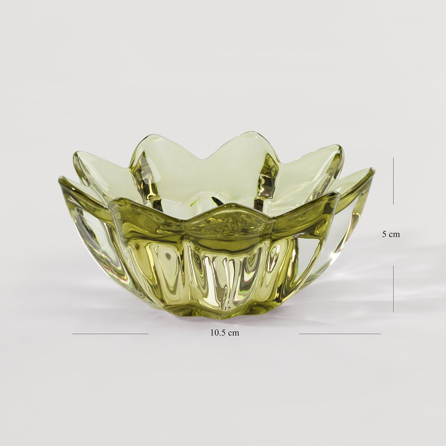 Set of 2 Green Floral Shaped Tealight Holder