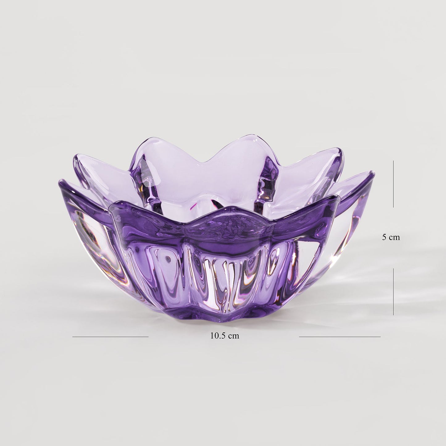 Set of 2 Purple Floral Shaped Tealight Holder