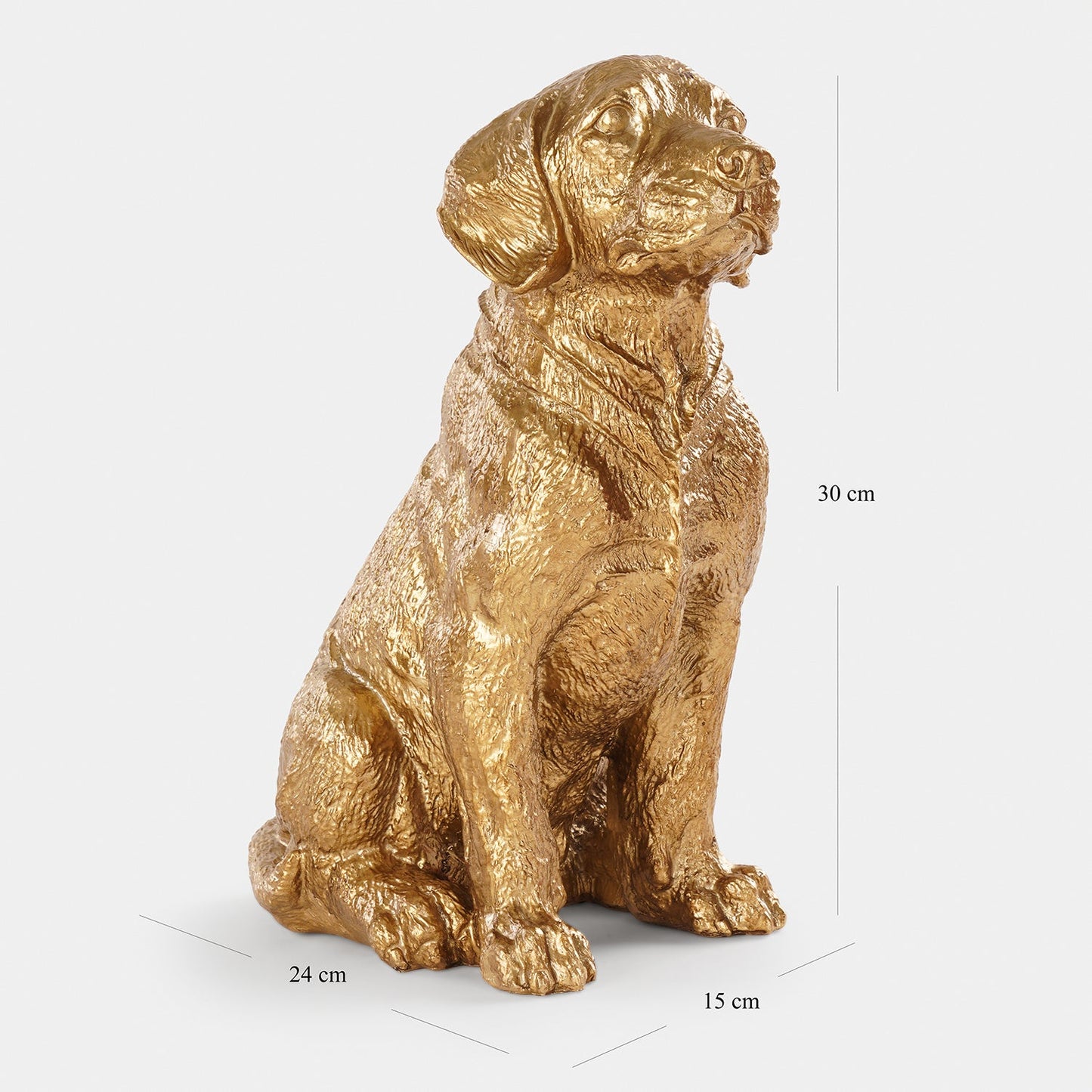 Gold Antique Polyresin Sitting Dog