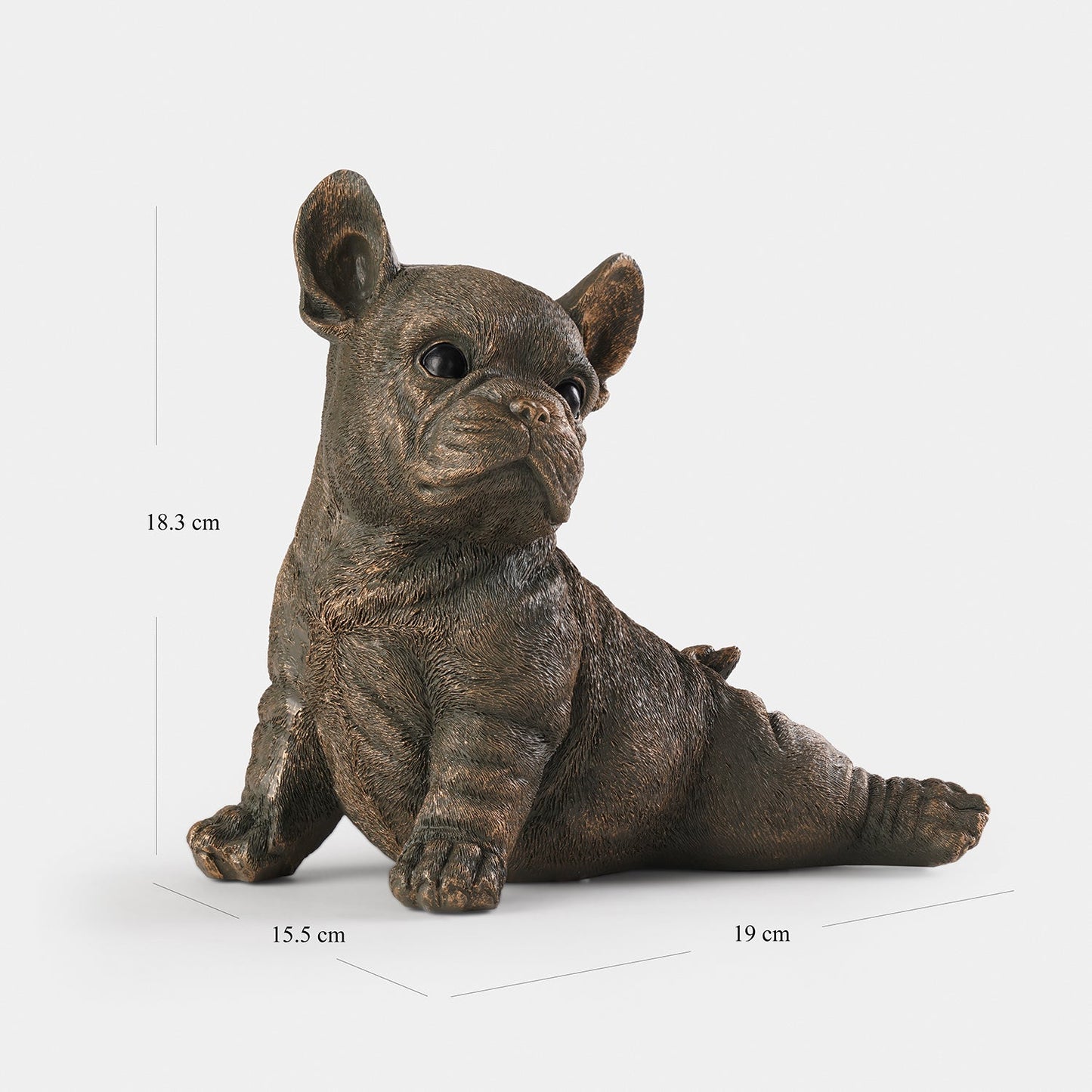 Bronze Polyresin Stretching Bulldog