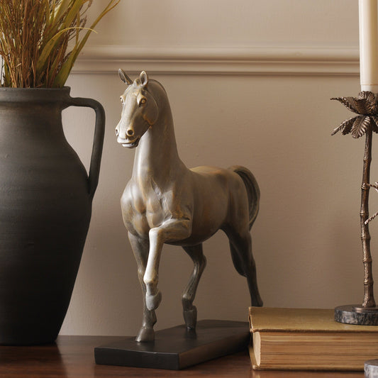 Bronze Polyresin Walking Horse