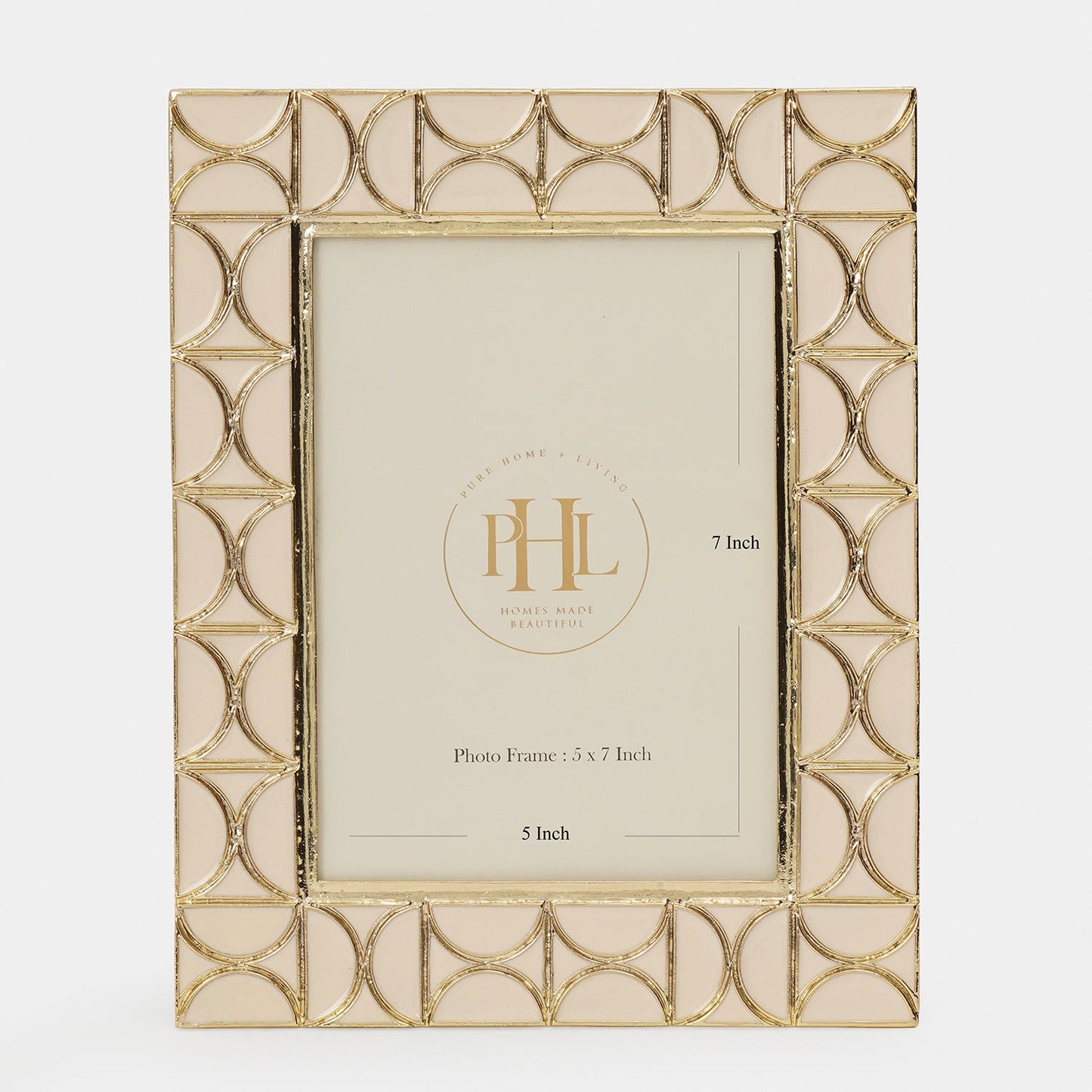 Beige Gold Plated Metal Photoframe - Large