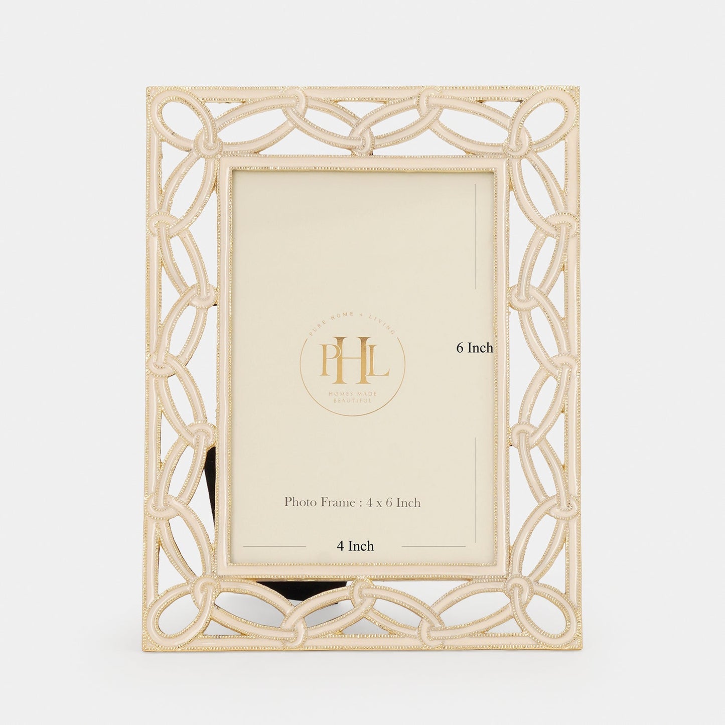 Beige Gold Plated Entangled Metal Photoframe - Small