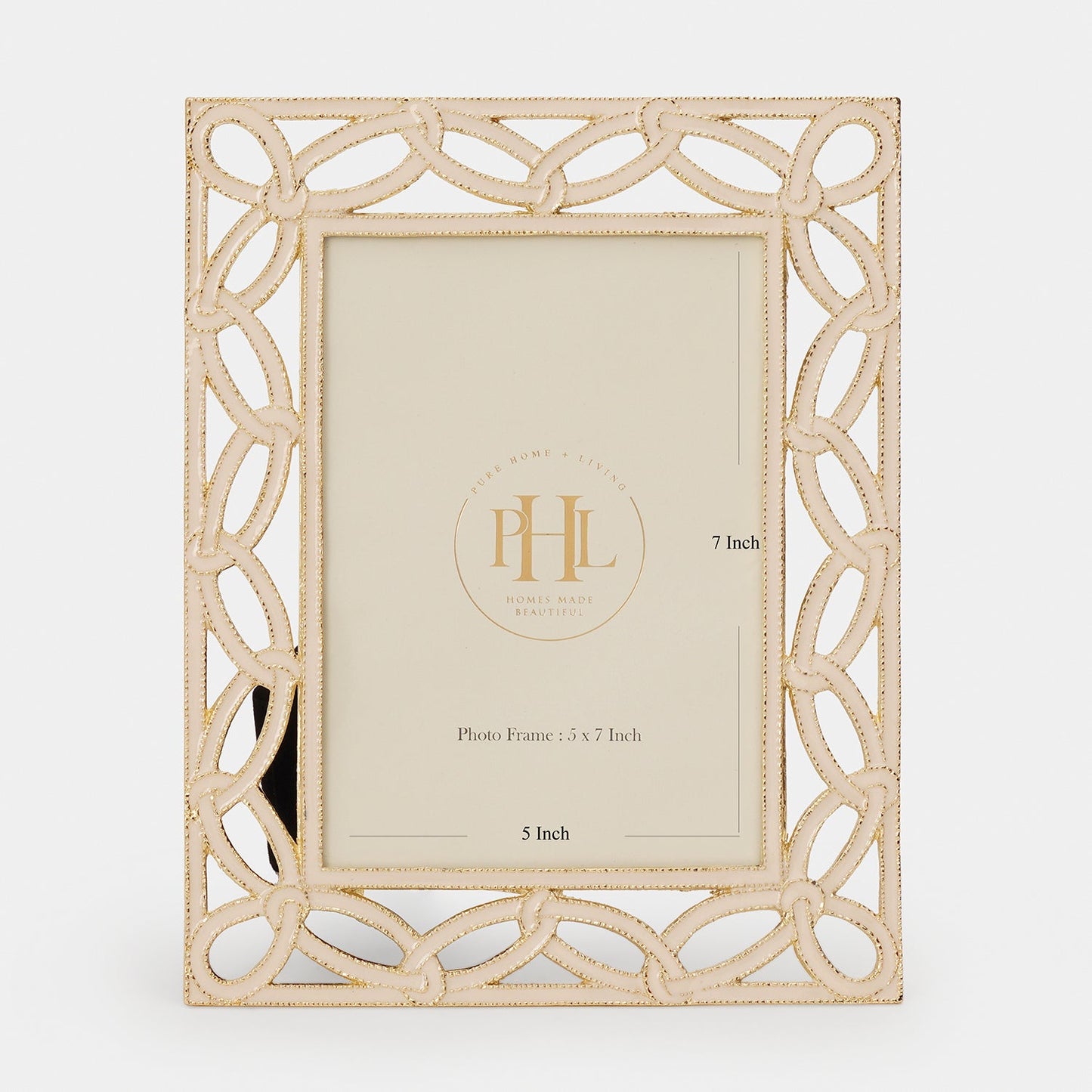 Beige Gold Plated Entangled Metal Photoframe - Large