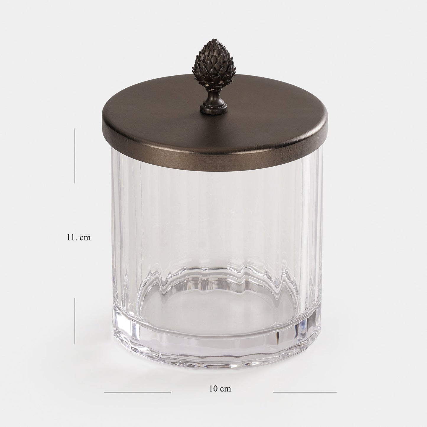 Clear Bronze Jar with Lid