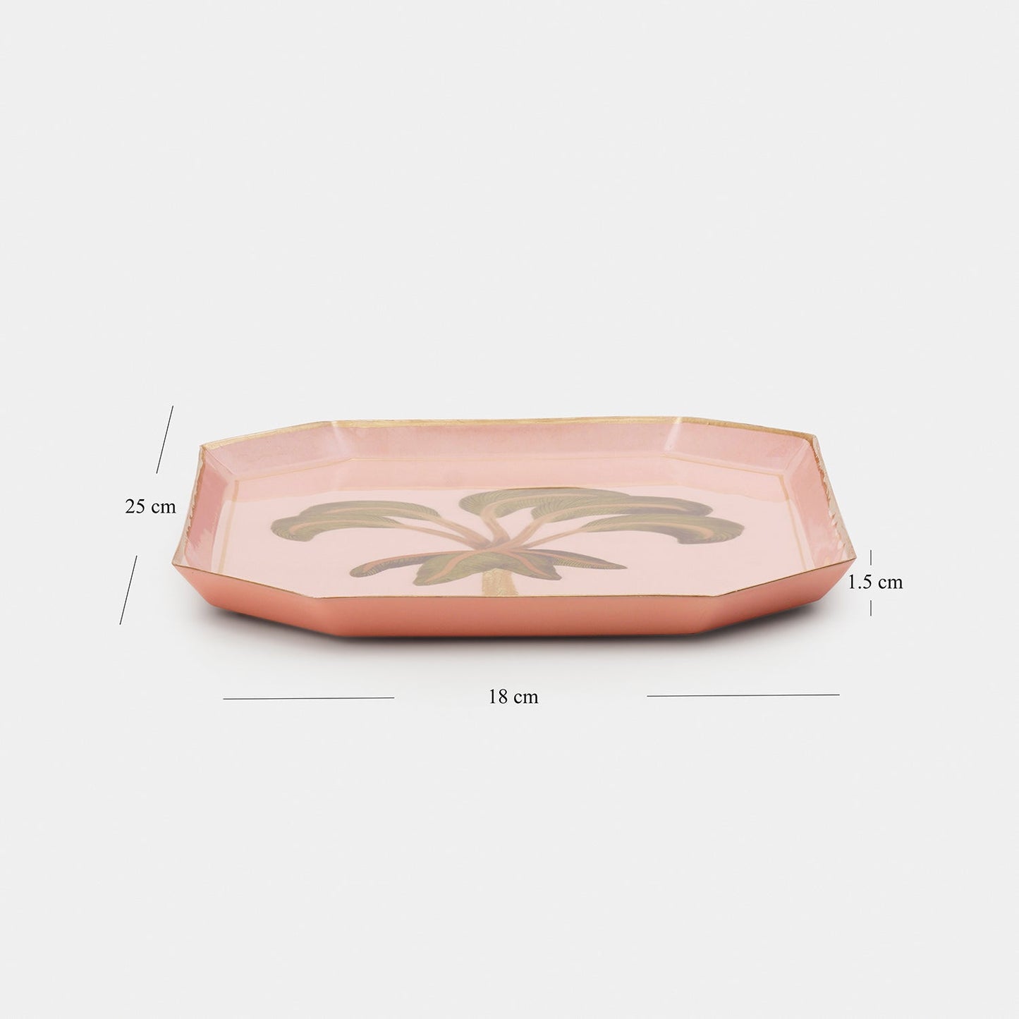 Green & Pink Palm Motif Platter - Large