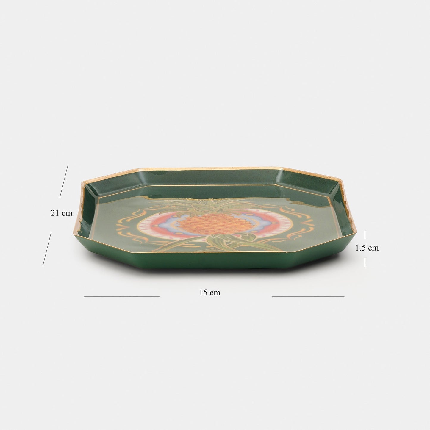 Green Pineapple Motif Platter - Small