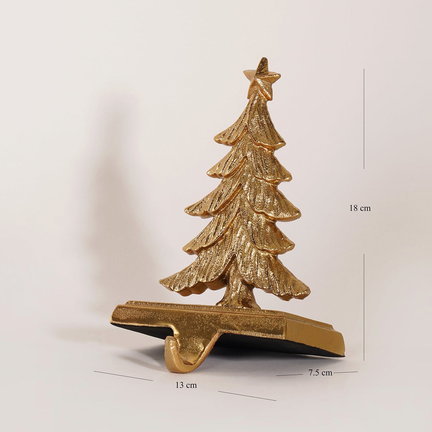 Gold Metal Christmas Tree Stocking Holder