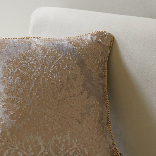 Taupe Embroidered Cushion Cover