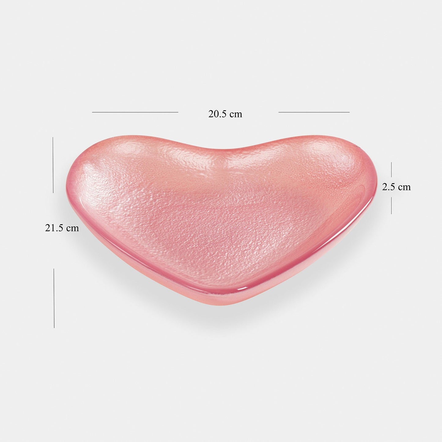 Pink Heart Shaped Glass Platter - Medium