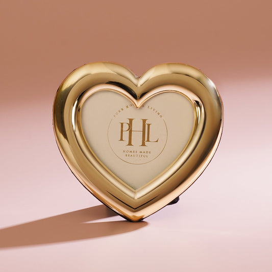 Gold Heart Shaped Photo Frame