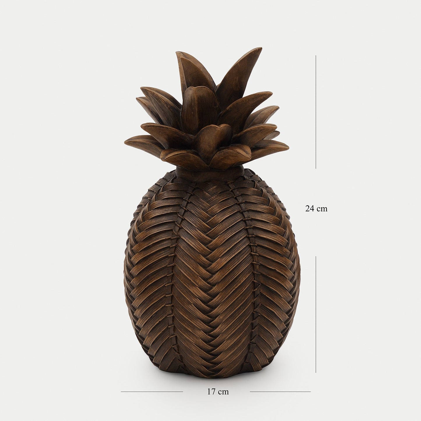 Brown Polyresin Woven Pineapple