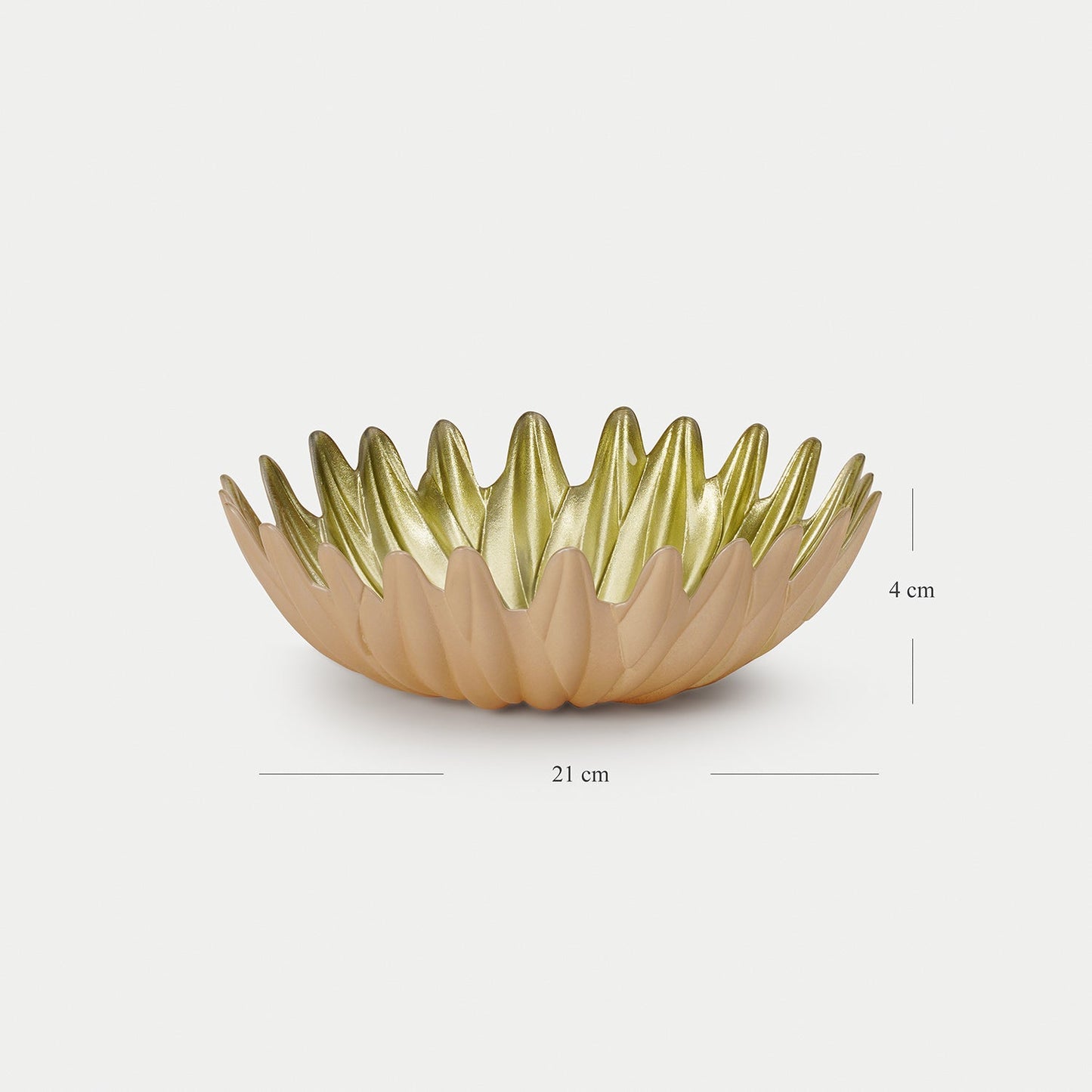 Green Flower Shaped Glass Serving Bowl