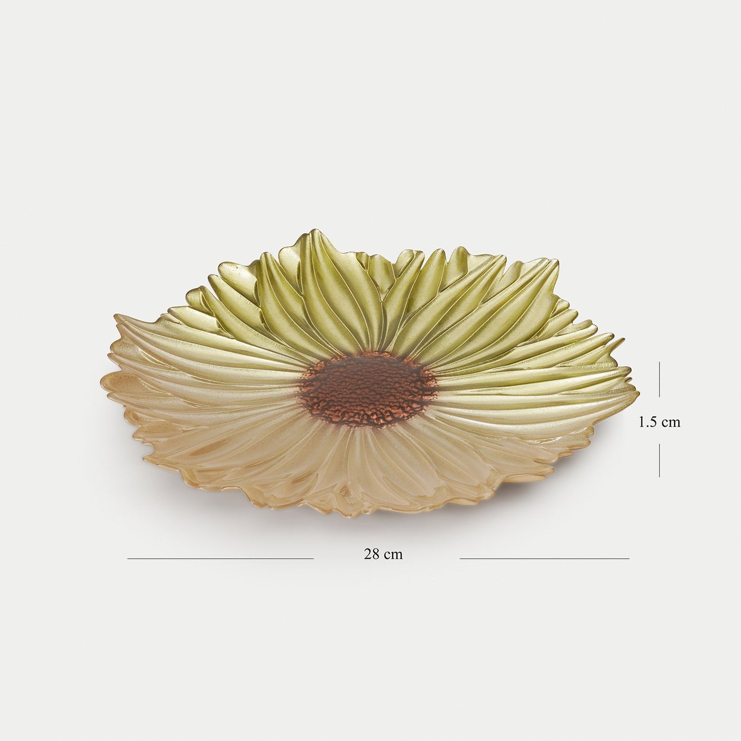Green Flower Shaped Glass Dinner Plate